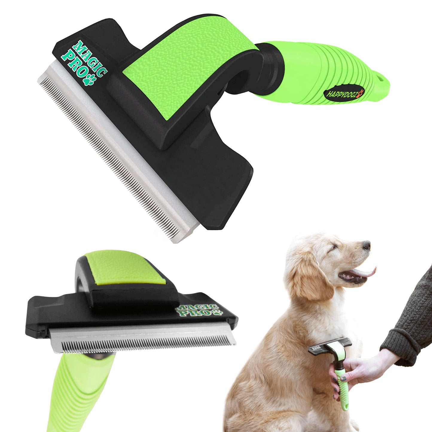 Dog Deshedding Brush for Medium & Large Breeds