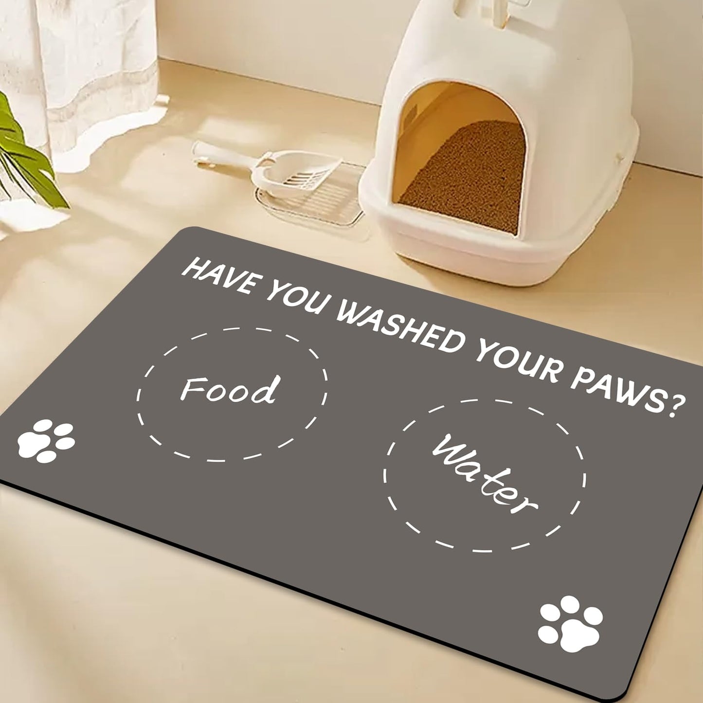 Absorbent Dog Food & Water Mat – Non-Slip, Quick-Dry