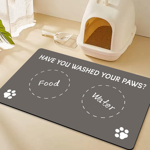 Absorbent Dog Food & Water Mat – Non-Slip, Quick-Dry